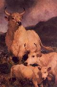 Sir Edwin Landseer Wild Cattle at Chillingham Sweden oil painting artist